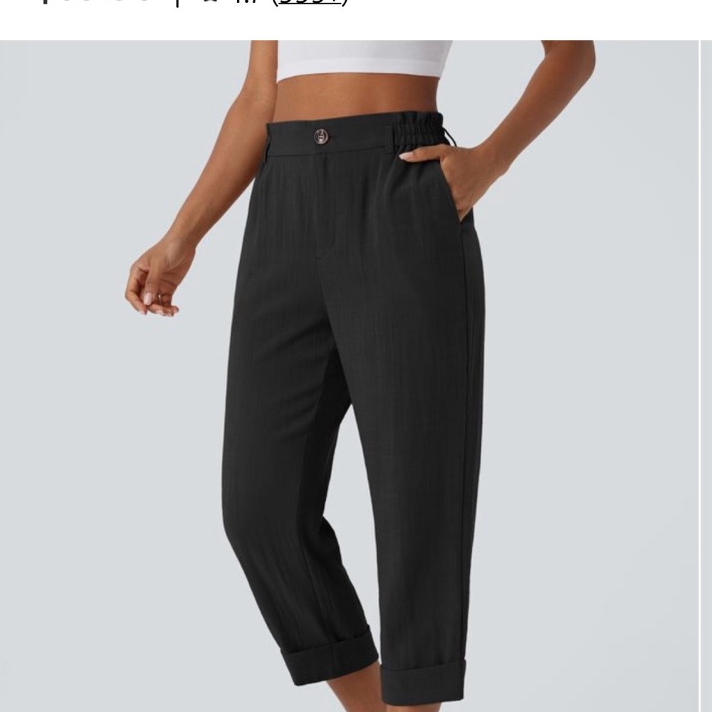 HALARA Black Ankle-Length Cropped Pants